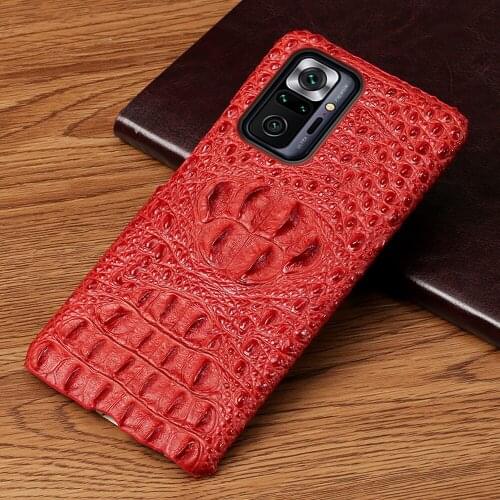 Genuine Cow Leather 3D Crocodile Head Case for Redmi Note 10 Pro 9 8 pro 9s Cover For Mi 10 11 Ultra 10T Lite 9T Poco X3 Pro F3
