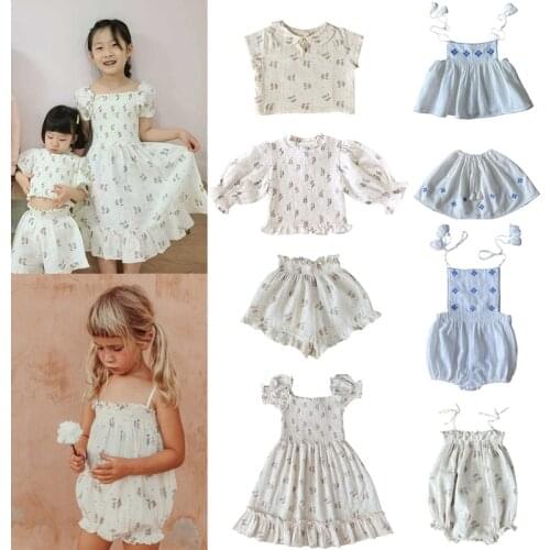 Kids Shirts 2021 Liilu Brand Girls Cute Flower Print Short Sleeve Blouses Baby Child Toddler Fashion Tops Clothes Outwear