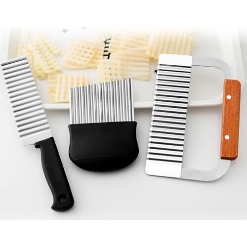 Potato Wavy Edged Knife Stainless Steel Kitchen Gadget Vegetable Fruit Cutting Peeler Cooking Tools kitchen knives Accessories