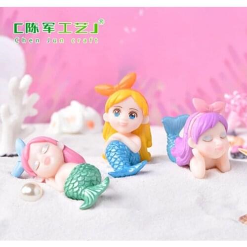 ZOCDOU 1 Piece Creative Cute Issuing Mermaid Small Statue Little Figurine Crafts Figure Ornament Miniatures