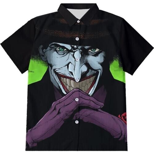 IFPD EU/US Size Clown 3D Printed Button Shirt Men Joker Face Male Shirt 3d Clown America Plus Size Funny Asual Fashion Shirts