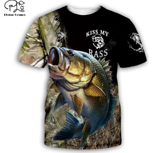 2020 summer Fashion Men t shirt animal 3D t shirt Bass Fishing Printed Hip Hop short Sleeve Men/Women t-shirt tee tops Wholesale