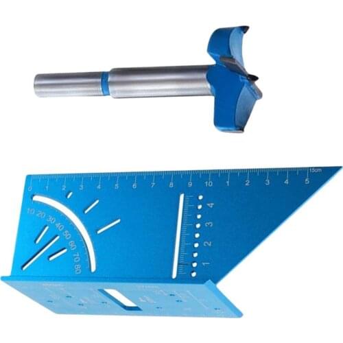 Woodworking Multifunctional Angle Ruler Positioning Over Line Ruler Aluminum Alloy 45/90 Degree Right-angle Marking Gauge Hinge