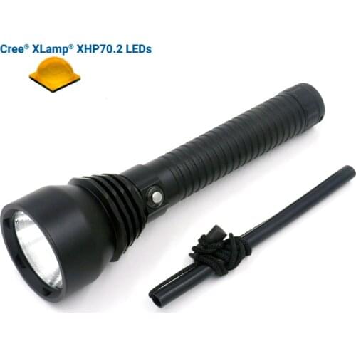 Powerful Cree XHP70.2 XHP70 LED Diving flashlight Waterproof Dive Rechargeable Torch Lamp for Camping Fishing (2x 26650)