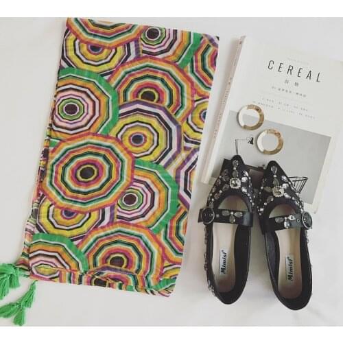 2021 Newest Women Fashion Geometry Printed Pattern Tassel Scarf Shawls Wraps Hijabs Scarf