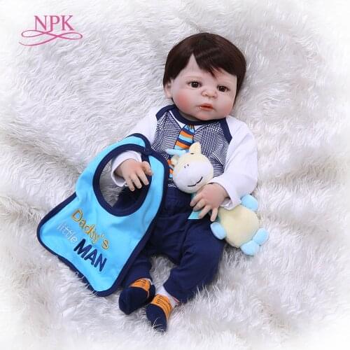 NPK57CM full body vinyl silicone reborn baby doll toy newborn babies princess doll birthday holiday gift bedtime play house toy