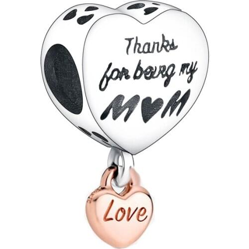 Fit Original Charms Bracelets 925 Sterling Silver Thanks You Being MY Mom Love Charm Women DIY Jewelry Berloque