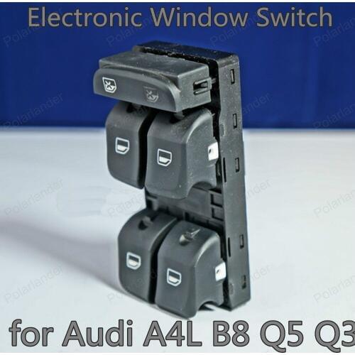 Polarlander Left Front Door Master Window Lifting Switch for A/udi A4L B8 Q5 Q3 Electronic Window Switch 8UD959851 8UD959855