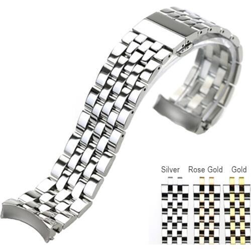 ISUNZUN 22mm Watch Band For MIDO Baroncelli M8605/8690/8607 Watch Strap Stainless Steel Bracelet For Men Gold/Silver Watchbands