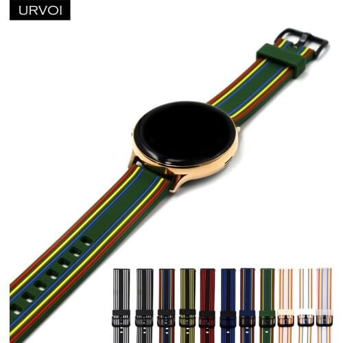 URVOI 22/20mm band for Galaxy Watch Active 2 40/44mm silicone strap for HUAWEI watch GT 2 quick release pin silicone replacement