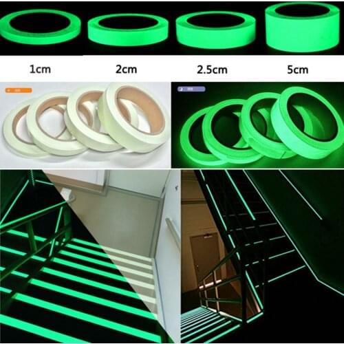 Self-Adhesive Glow Luminous Safety Striking Sign Sticker Glow in The Dark Safety Warning Tape Home Decoration