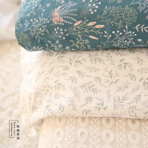 250x50cm Flower Branch Floral Twill Cotton Fabric Pastoral DIY Childrens Wear Cloth Make Bedding Quilt Decoration Home 310g/m