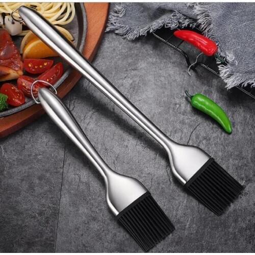 1PC Silicone Kitchen Oil Brush Baking Bread Cook Brushes Pastry BBQ Basting Brush Grill Heat Resistant BBQ Basting Brush XB 047