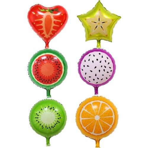 18 Inch Fruit Balloon Children Cartoon Toy Hydrogen Balloon Watermelon Pitaya Orange Birthday Party Decoration Balloon