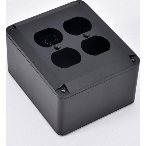 WEILIANG Black aluminum audio power socket chassis American standard socket enclosure