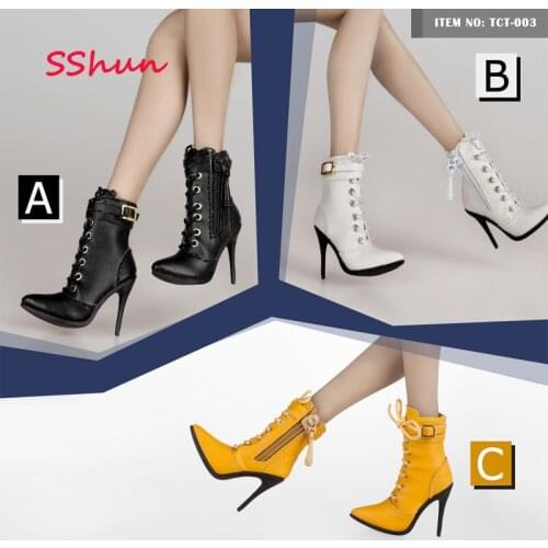 Toys centre RCT-003 1/6 Scale Female Doll Shoes Pointed High Heels OB OD Doll Soldier Women Boots