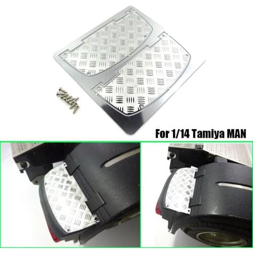 1 Pair of Taillight Decorative Pedal Metal Antiskid Plate For 1/14 Tamiya RC Truck MAN TGX