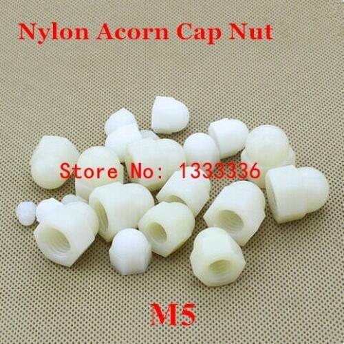100pcs M5 Nylon Hex Acorn Nuts DIN1587 Plastic Hexagon Domed Cap Nut