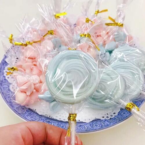 100 Pcs Transparent Flat Small Plastic Bags Candy Lollipop Cookies Packaging Cellophane Bag Wedding Party Decorations Gift Bags