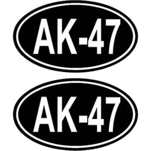 12.7*15.3CM AK 47 Assault Rifle Cool Car Stickers Decals Vinyl Car Scratch Covers Accessories Black/Silver C9-0286