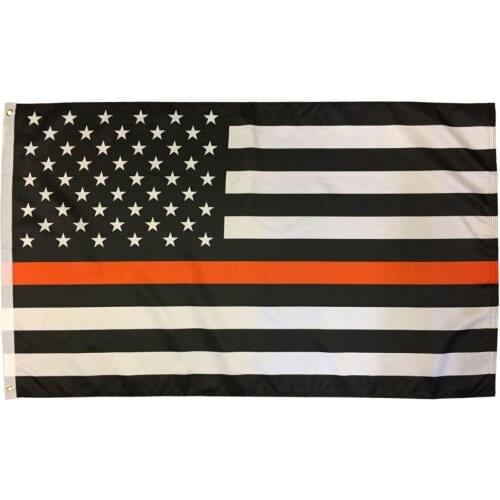 3x5Fts Search Rescue Recovery SAR Emergency EMS Personnel Thin Orange Line american flag