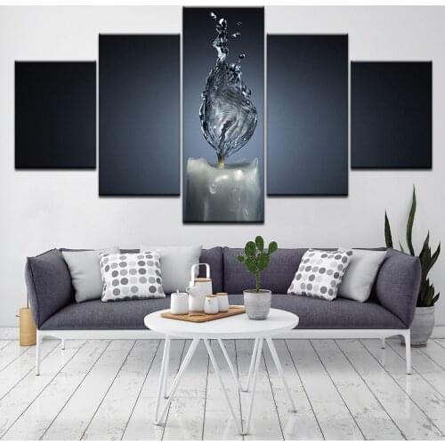 5panel modern Framed canvas art abstract candle canvas pictures oil art paintings for livingroom bedroom decoration Artwork