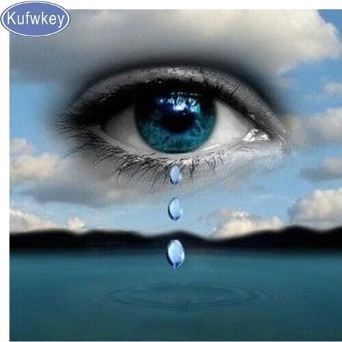 5d diy diamond painting Eyes with tears embroidery paintings diamond pattern Mosaic Painting rhinestones plastic crafts