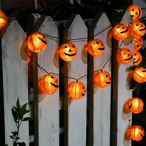 6/10/20 LED Halloween Pumpkin Lantern String Lights Battery Operated Halloween 3D Pumpkin Lights Indoor Outdoor Home Decoration
