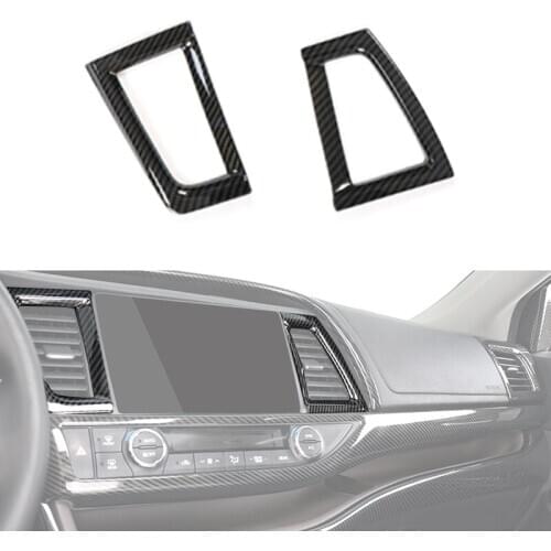 Car Carbon Fiber Print Navigation Panel Air Outlet Trim fit for Toyota Highlander 2019 2018 2017 2016 2015
