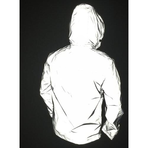 Night Running Shiny Windproof Reflective Jacket Women for Spring Windbreaker Casual Hip Hop Hooded Coats Streetwear Undefined