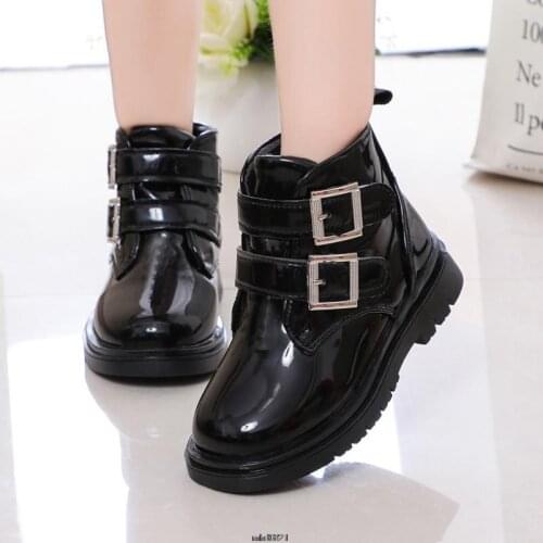 Girls Ankle Boots 2021 Autumn Winter Warm Childrens Boots Martin Boots Kids Rubber Sole High Top Short Motorcycle Boots 26-36