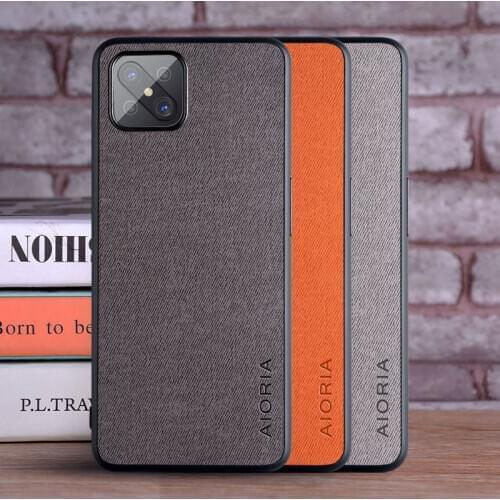 Case for OPPO Reno4 Z 5G A92S coque Luxury textile Leather skin soft TPU hard PC phone cover for OPPO Reno 4 Z 5G case funda