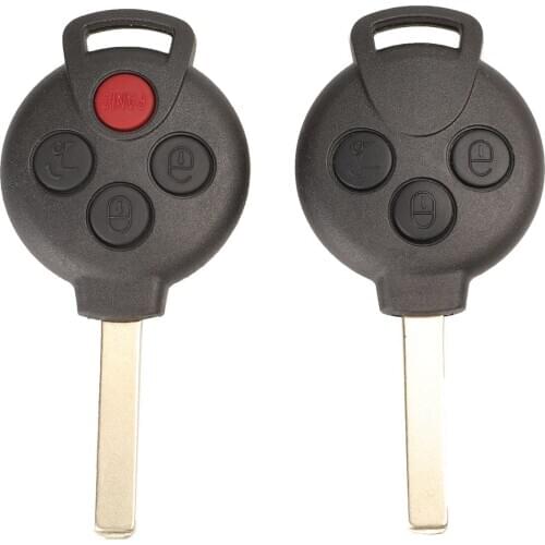 Kutery 3/4 Buttons Remote Car Key Case Cover Shell For Mercedes-Benz Mb Fortwo 451Smart 2007-2013