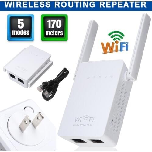 For Office Home 1pc Portable Wireless Wi-Fi Router Repeater High Speed Signal Range Extender Booster With RJ45 Cable Pohiks