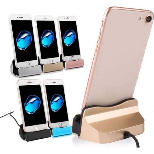 Phone Charging Dock Station USB Data Cable For iPhone Huawei Xiaomi LG Samsung Micro-USB/Type-C/IOS Desktop Docking Charger