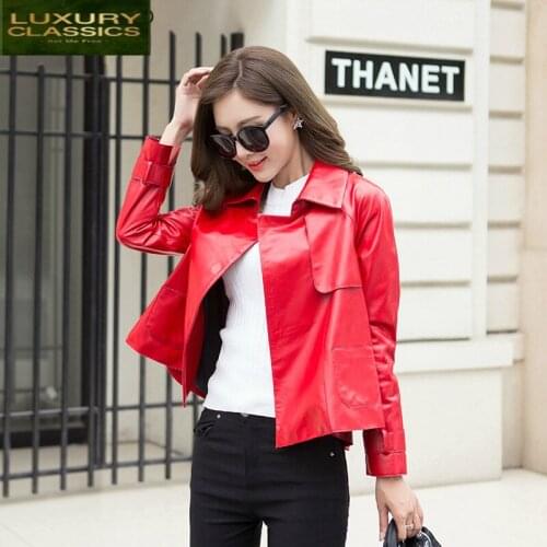 Sheepskin Coat Female Natural Genuine Leather Jackets Women Short Korean Montone Jacket Spring Outwear Clothes LWL1444