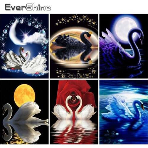 Evershine 5D DIY Diamond Embroidery Swan Pictures Of Rhinestones Diamond Painting Animals Full Square Drill Home Decoration