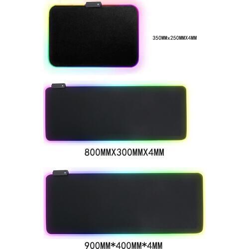 XGZ Large Size Gaming Mouse Pad Rgb Custom LED Color Lighting Natural Rubber Non-slip Keyboard Pad Table Mat for Dota Csgo XL