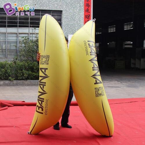 Customized airtight type 2 meters inflatable banana PVC material digital printing banana balloon for party toys