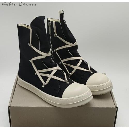 High Street RO 21ss Dark Owens High Top Canvas Shoes Owens Sneakers Men Shoes Mens Casual Shoes Students Shoes Men Sneakers