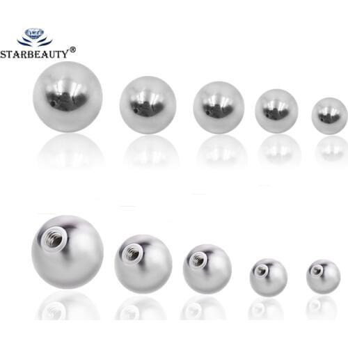 5pcs 2 3 4 5 6 8mm Stainless Steel Screw Piercing Ball Body Jewelry Piercing Parts 14/16G Lip Eyebrow Tongue Belly Navel Ring