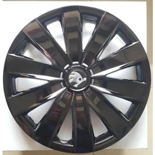 Car Wheel Cover Rim 15 inch Piano Bright Black Hub Caps For Skoda Octavia Rapid R15 inch 4pcs/set Tuning With Replacement Emblem