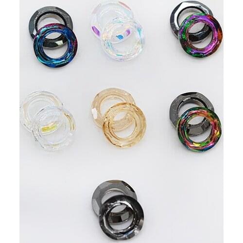 20p 10mm Round Ring Flatback strass stone Czech Crystal rhinestone Nail Art Decorations Glass pendant Craft Jewelry making Beads