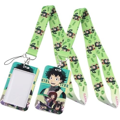 LT387 Midoriya Izuku Anime Lanyard Credit Card ID Holder Bag Student woman Travel Bank Bus Business Card Cover Badge