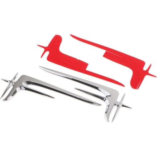 2 Pieces Car Metal Decal Stickers for Mercedes-Benz C-Class E-Class Silver