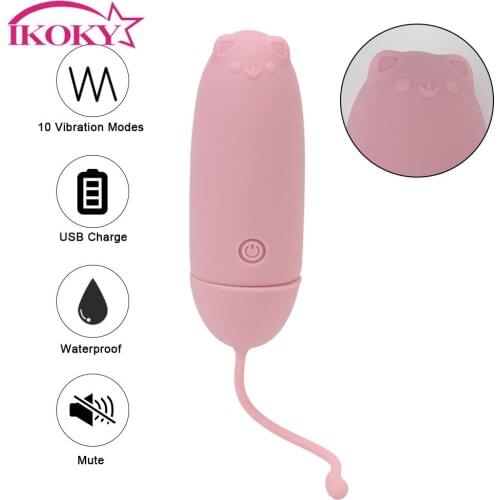 Mini Cat Vibrating Egg Vaginal Balls Sex Toys For Women Couples G-spot Vibrator 10 Speeds Waterproof Female Masturbation