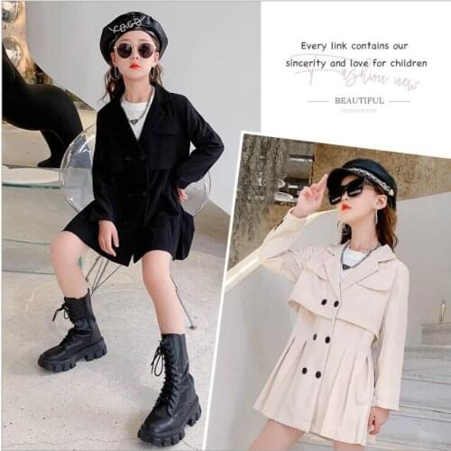 2021 Korean style girls dress fashion cotton autumn girls dresses 5-10 years B700