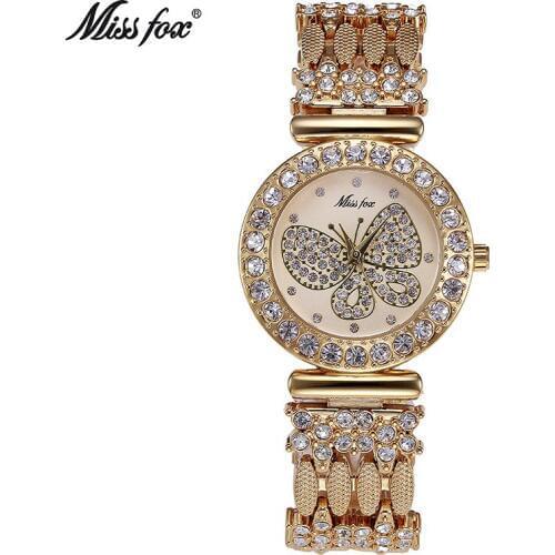 Fashion Golden Stainless Steel Women Watches Famous Brand Luxury Ladies Crystal Rhinestone Watch Female Casual Clock Reloj Mujer
