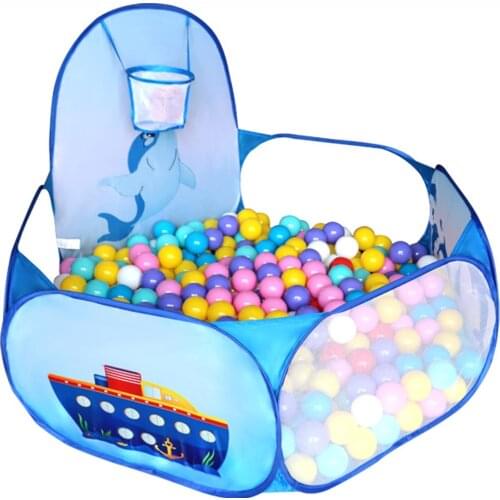 Cartoon Dolphin Pattern Ocean Ball Pool Baby Ball Pit Foldable Washable Toy Pool Children Hexagon Ocean Game Play Tent House