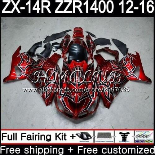 Kit For KAWASAKI NINJA ZX 14R ZZR 1400 Red silvery ZX14R 12 13 14 15 16 73HC.12 ZZR1400 ZX-14R 2012 2013 2014 2015 2016 Fairing